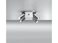 Sollux Lighting Lámparas De Techo Ring Moderno De Acero - 4 Fuentes Luminosas - L.25 X A.16 Cm - Cromo Gris Online