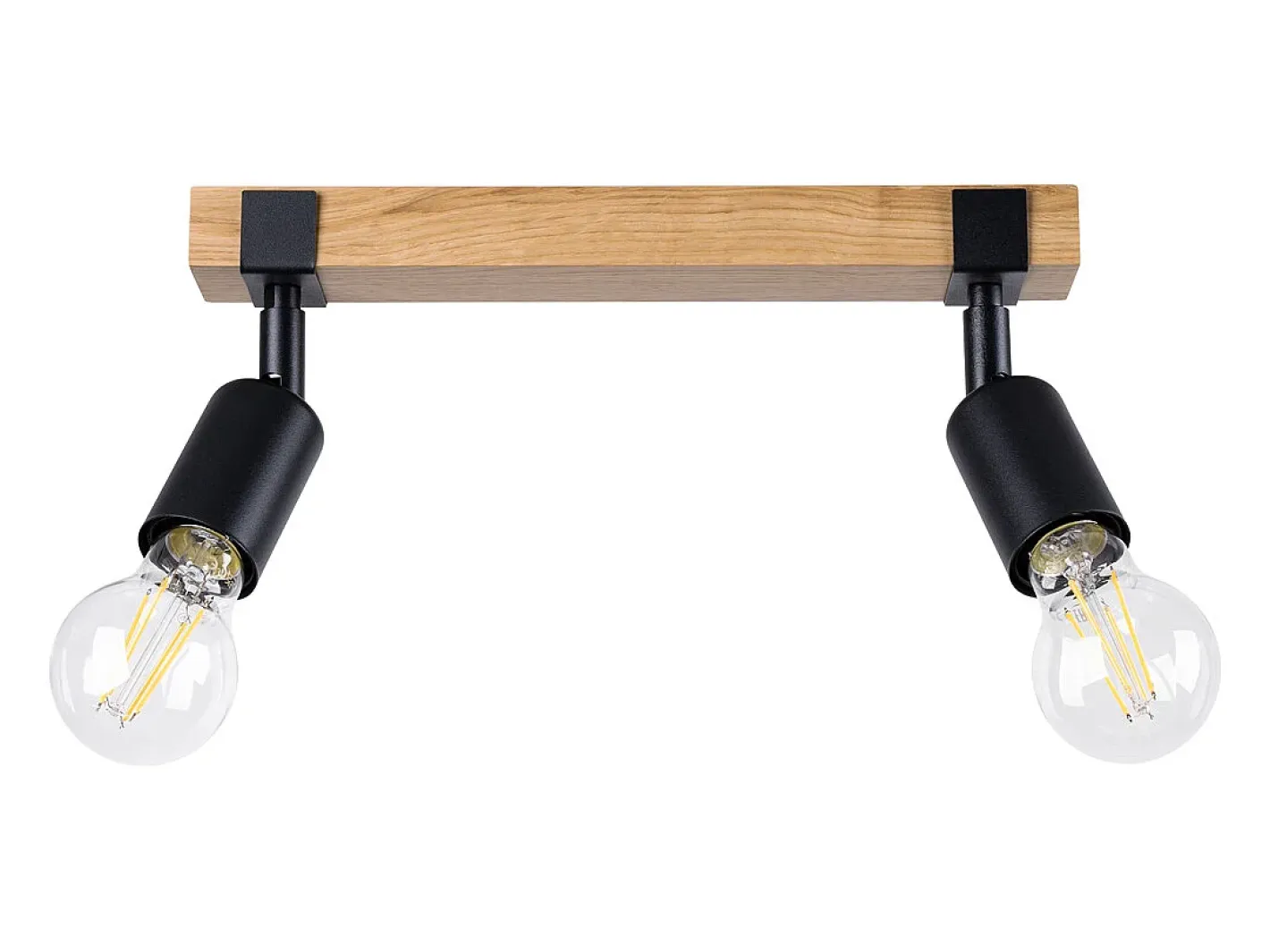 Sollux Lighting Lámparas de techo Shad moderno de acero/madera - 2 fuentes luminosas 3000K - L.38 x A.14 cm - madera negra Negro Best