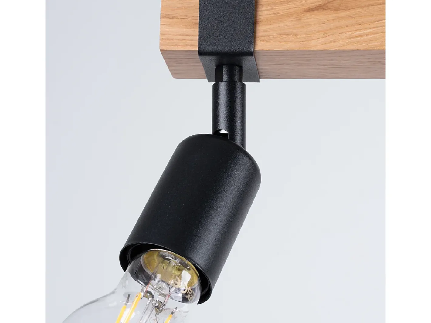 Clearance Sollux Lighting Lámparas de techo Shad moderno de acero/madera - 3 fuentes luminosas 3000K - L.53 x A.14 cm - madera negra Negro