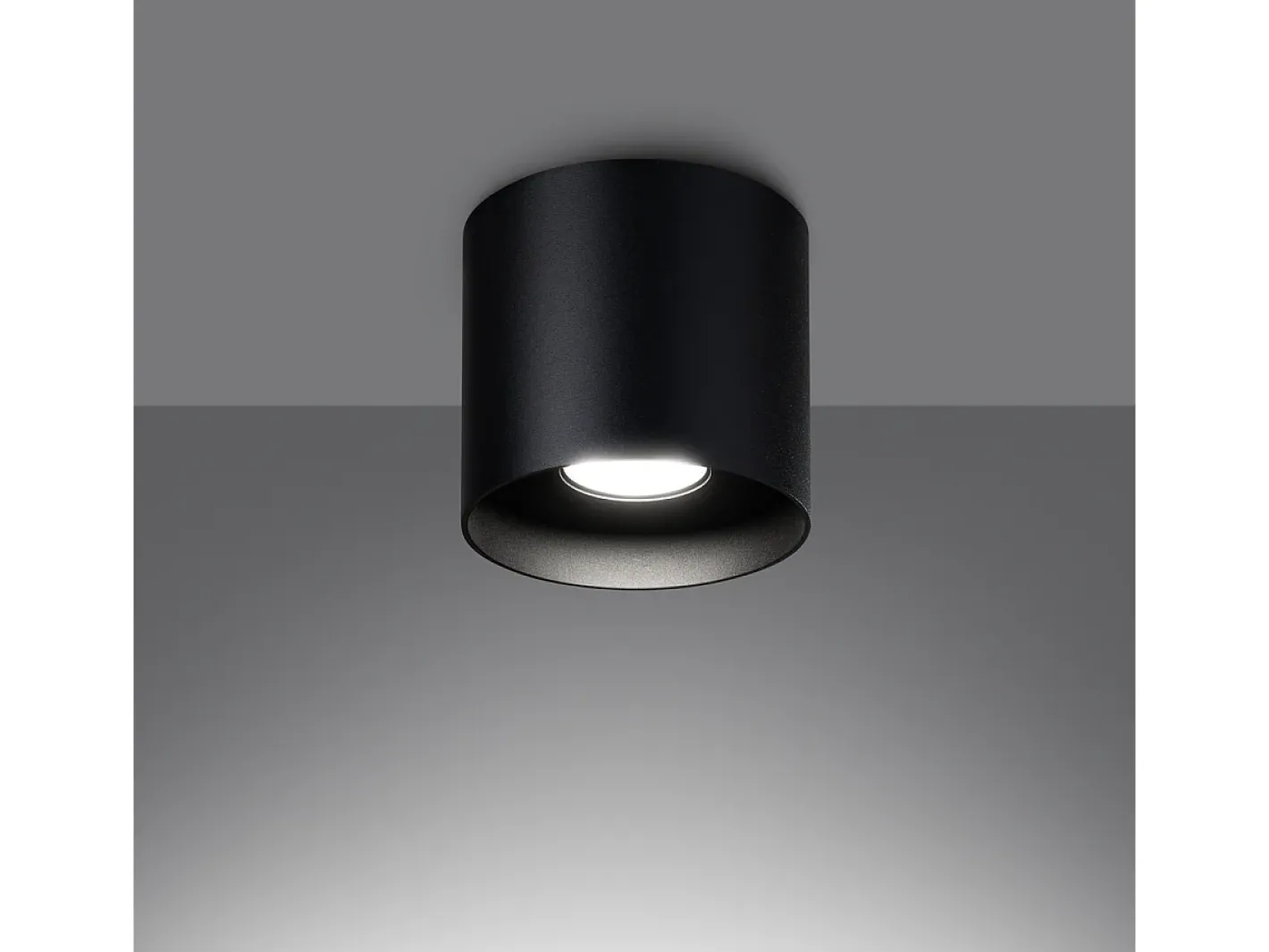 Outlet Sollux Lighting Lámparas de techo Shiis minimalista de aluminio - 1 fuentes luminosas 4000K - L.12 x A.11 cm - Negro
