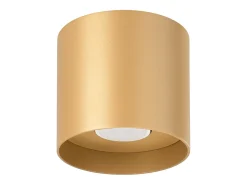 Sollux Lighting Plafón-Lámparas de techo Shiis minimalista de aluminio - 1 fuentes luminosas 4000K - L.12 x A.11 cm - Dorado