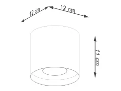 Online Sollux Lighting Lámparas de techo Shiis minimalista de aluminio - 1 fuentes luminosas 3000K - L.12 x A.11 cm - Dorado