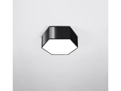 Sollux Lighting Plafón-Lámparas de techo Solinia moderno de CLORURO DE POLIVINILO - 2 fuentes luminosas 3000K - L.30,5 x A.11,5 cm - Negro