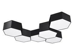 Sollux Lighting Plafón-Lámparas de techo Solinia moderno de CLORURO DE POLIVINILO - 2 fuentes luminosas 3000K - L.30,5 x A.11,5 cm - Negro
