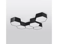 Sollux Lighting Plafón-Lámparas de techo Solinia moderno de CLORURO DE POLIVINILO - 2 fuentes luminosas 4000K - L.30,5 x A.11,5 cm - Negro