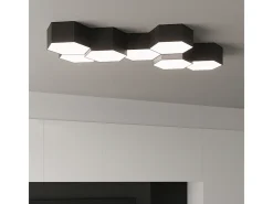Sollux Lighting Plafón-Lámparas de techo Solinia moderno de CLORURO DE POLIVINILO - 2 fuentes luminosas 4000K - L.30,5 x A.11,5 cm - Negro