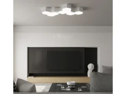Sollux Lighting Plafón-Lámparas de techo Solinia moderno de CLORURO DE POLIVINILO - 2 fuentes luminosas 4000K - L.30,5 x A.13,5 cm - Blanco