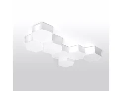 Sollux Lighting Plafón-Lámparas de techo Solinia moderno de CLORURO DE POLIVINILO - 2 fuentes luminosas 4000K - L.30,5 x A.13,5 cm - Blanco
