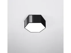 Outlet Sollux Lighting Lámparas de techo Solinia moderno de CLORURO DE POLIVINILO - 2 fuentes luminosas 3000K - L.30,5 x A.13,5 cm - Negro