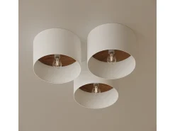 Sollux Lighting Lámparas de techo Straylon escandinavo de tela/madera/acero - 1 fuentes luminosas 3000K - L.35 x A.20 cm - /marrón oscuro Blanco Hot