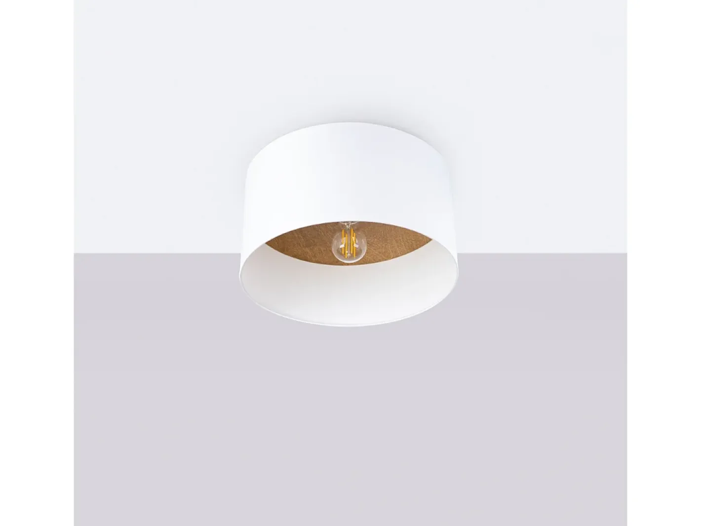 Outlet Sollux Lighting Lámparas de techo Straylon escandinavo de tela/madera/acero - 1 fuentes luminosas 3000K - L.35 x A.20 cm - /marrón claro Blanco