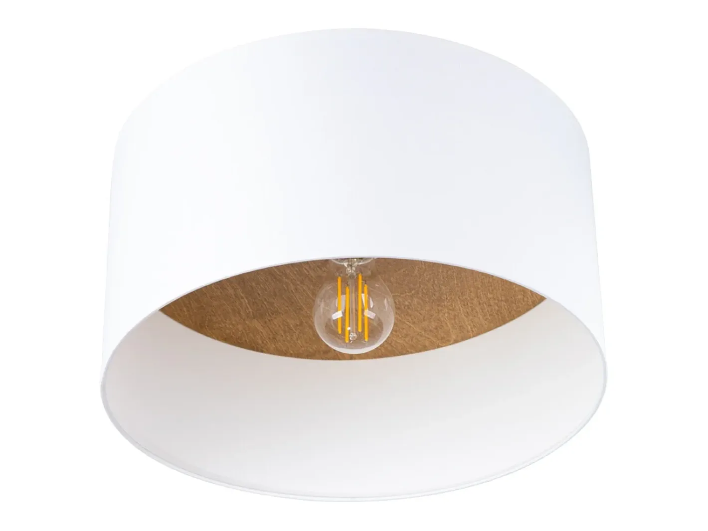 Outlet Sollux Lighting Lámparas de techo Straylon escandinavo de tela/madera/acero - 1 fuentes luminosas 3000K - L.35 x A.20 cm - /marrón claro Blanco