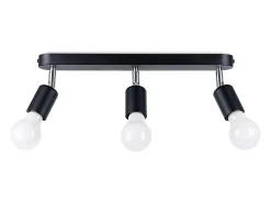 Sollux Lighting Plafón-Lámparas de techo Synfex minimalista de acero - 3 fuentes luminosas 3000K - L.40 x A.13,5 cm - Negro