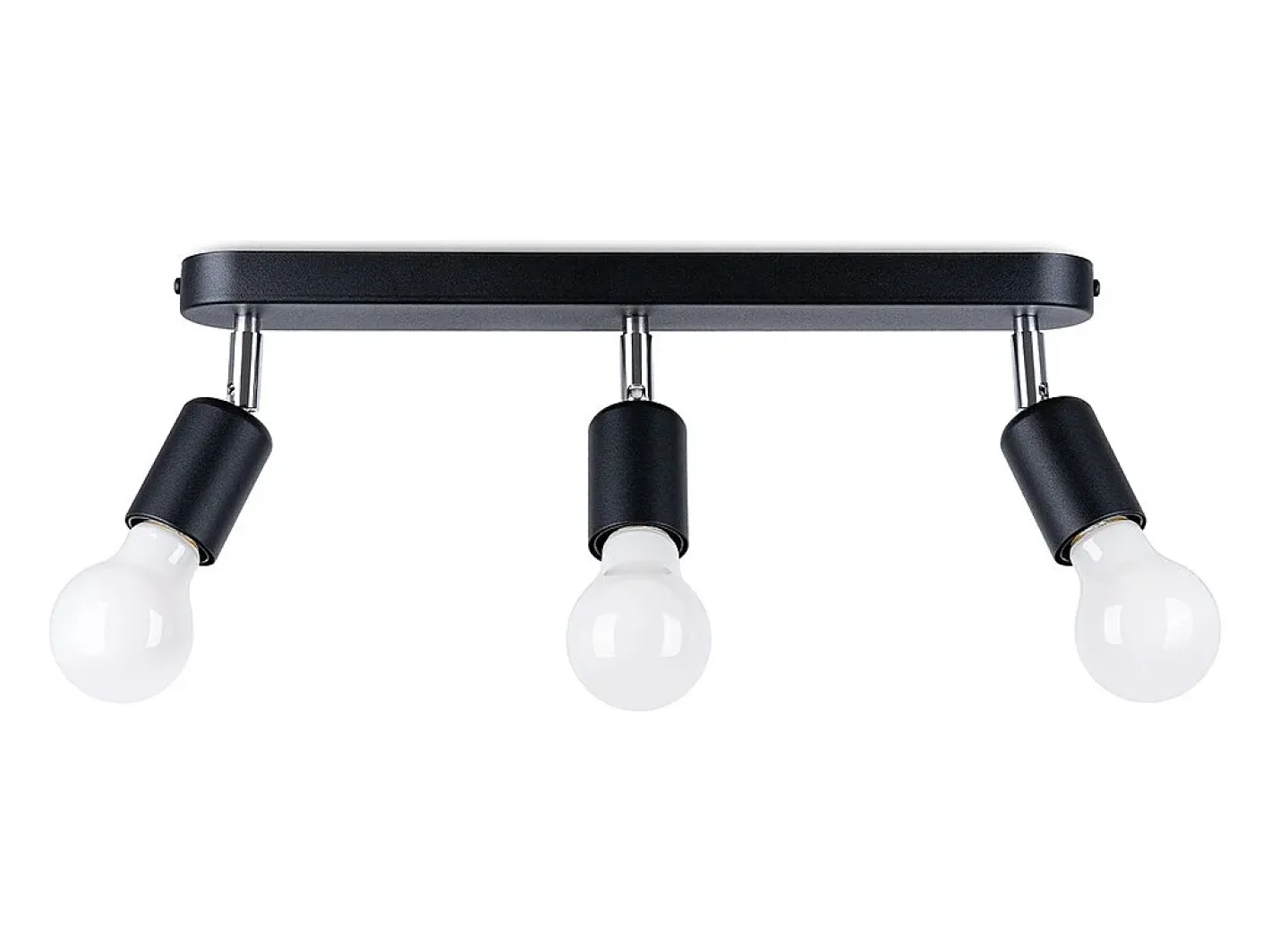 Sollux Lighting Plafón-Lámparas de techo Synfex minimalista de acero - 3 fuentes luminosas 3000K - L.40 x A.13,5 cm - Negro