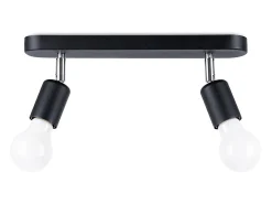 Sollux Lighting Plafón-Lámparas de techo Synfex minimalista de acero - 2 fuentes luminosas 4000K - L.33 x A.13,5 cm - Negro