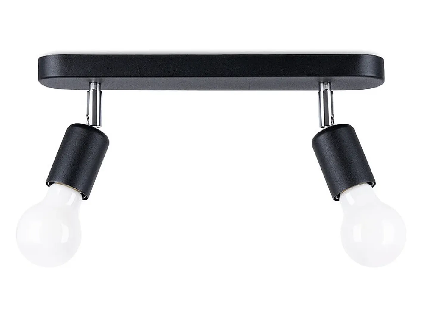 Sollux Lighting Plafón-Lámparas de techo Synfex minimalista de acero - 2 fuentes luminosas 4000K - L.33 x A.13,5 cm - Negro