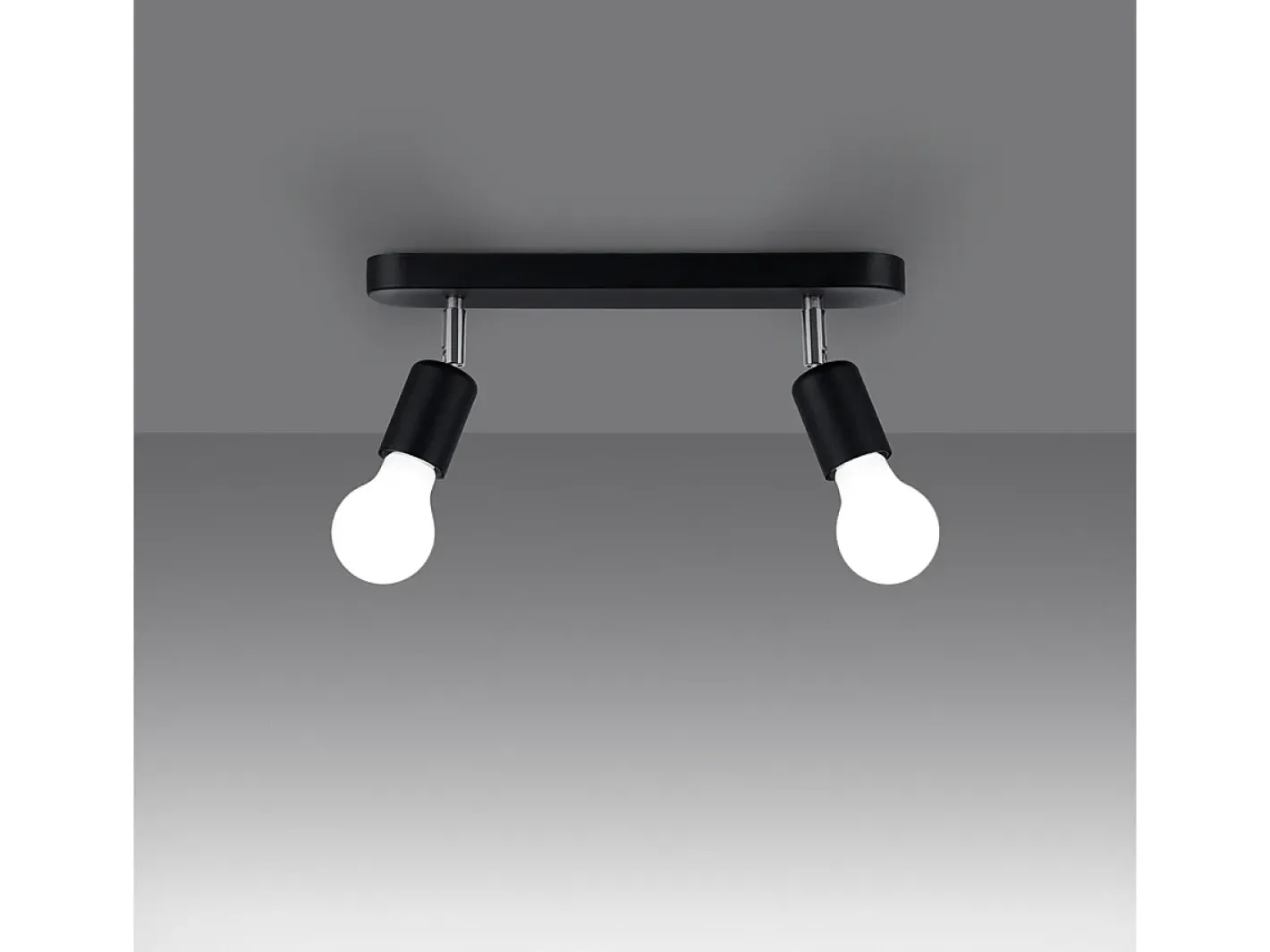 Sollux Lighting Plafón-Lámparas de techo Synfex minimalista de acero - 2 fuentes luminosas 4000K - L.33 x A.13,5 cm - Negro