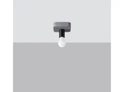 Outlet Sollux Lighting Lámparas De Techo Tavo Industrial De Concreto - 1 Fuentes Luminosas - L.13,5 X A.10 Cm - Gris