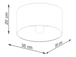 Sollux Lighting Lámparas De Techo Telesto Escandinavo De Tela/Madera/Acero - 1 Fuentes Luminosas - L.35 X A.20 Cm - Blanco/Marrón Claro Marru00f3n / Blanco