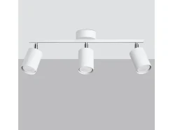 New Sollux Lighting Lámparas de techo Torim minimalista de acero - 3 fuentes luminosas 3000K - L.46 x A.20 cm - Blanco