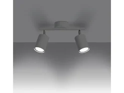 Sollux Lighting Plafón-Lámparas de techo Torim minimalista de acero - 2 fuentes luminosas 4000K - L.26 x A.20 cm - Blanco