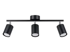 Outlet Sollux Lighting Lámparas de techo Torim minimalista de acero - 3 fuentes luminosas 4000K - L.46 x A.20 cm - Negro