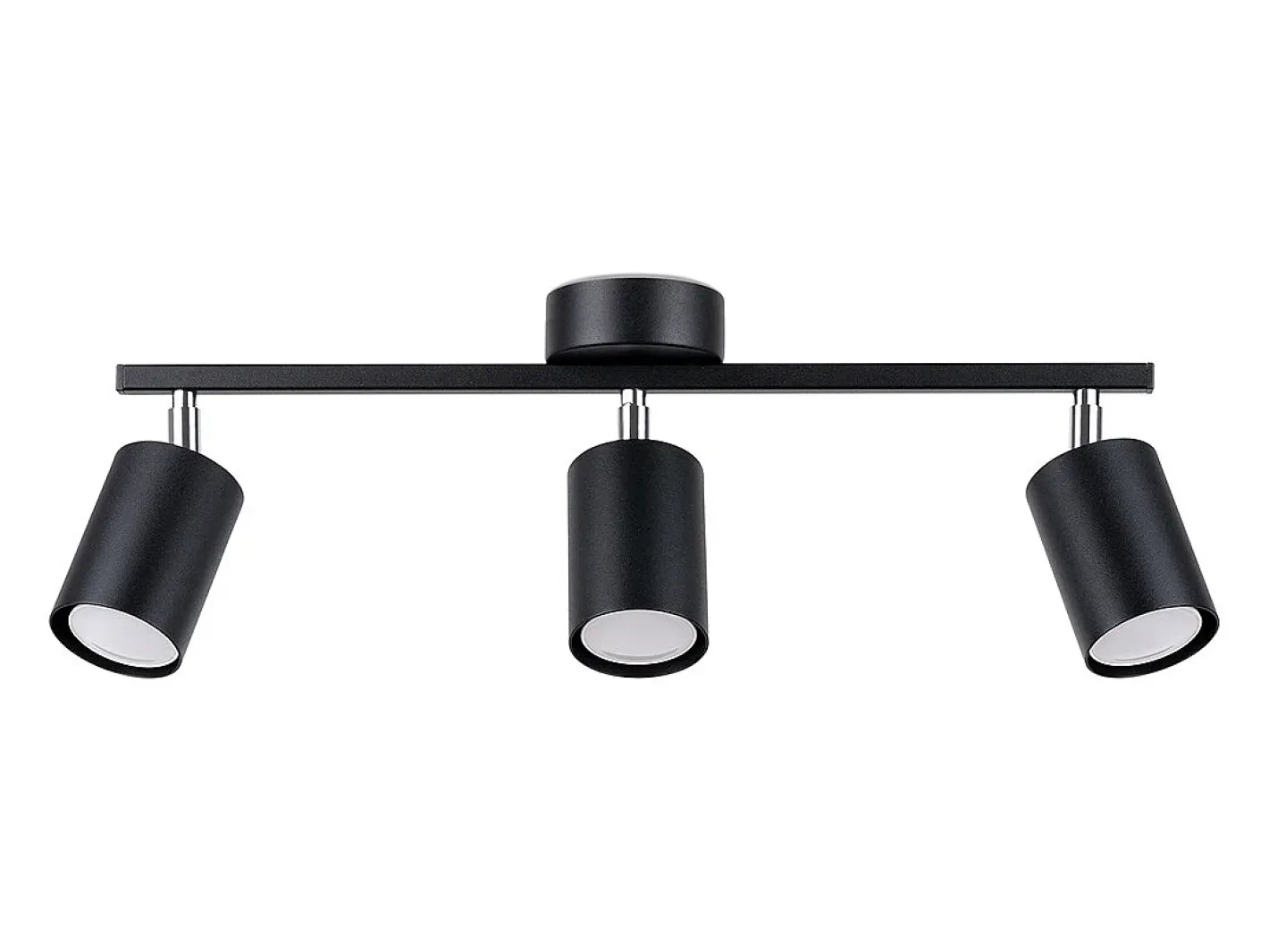 Outlet Sollux Lighting Lámparas de techo Torim minimalista de acero - 3 fuentes luminosas 4000K - L.46 x A.20 cm - Negro