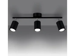 Outlet Sollux Lighting Lámparas de techo Torim minimalista de acero - 3 fuentes luminosas 4000K - L.46 x A.20 cm - Negro