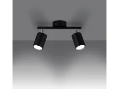 Sollux Lighting Lámparas de techo Torim minimalista de acero - 2 fuentes luminosas 4000K - L.26 x A.20 cm - Negro Discount