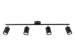 Sollux Lighting Plafón-Lámparas de techo Torim moderno de acero - 4 fuentes luminosas 4000K - L.100 x A.20 cm - Negro
