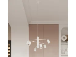 Hot Sollux Lighting Lámparas de techo Torim moderno de acero - 4 fuentes luminosas 3000K - L.100 x A.20 cm - Blanco