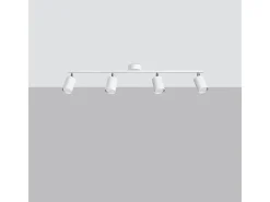 Hot Sollux Lighting Lámparas de techo Torim moderno de acero - 4 fuentes luminosas 3000K - L.100 x A.20 cm - Blanco