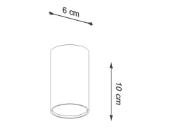 Sollux Lighting Plafón-Lámparas de techo Toris moderno de acero - 1 fuentes luminosas 3000K - L.6 x A.10 cm - Blanco