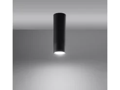 Discount Sollux Lighting Lámparas de techo Toris moderno de acero - 1 fuentes luminosas 4000K - L.6 x A.20 cm - Negro