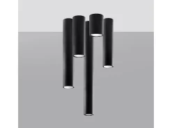 Discount Sollux Lighting Lámparas de techo Toris moderno de acero - 1 fuentes luminosas 4000K - L.6 x A.20 cm - Negro
