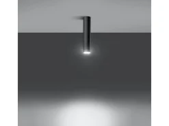 Sollux Lighting Lámparas de techo Toris moderno de acero - 1 fuentes luminosas 4000K - L.6 x A.30 cm - Negro Online