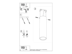Sollux Lighting Lámparas de techo Toris moderno de acero - 1 fuentes luminosas 4000K - L.6 x A.20 cm - Blanco Outlet