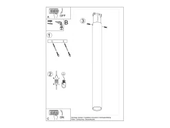 Sollux Lighting Lámparas de techo Toris moderno de acero - 1 fuentes luminosas 3000K - L.6 x A.60 cm - Blanco New