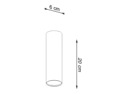 Sollux Lighting Plafón-Lámparas de techo Toris moderno de acero - 1 fuentes luminosas 3000K - L.6 x A.20 cm - Negro