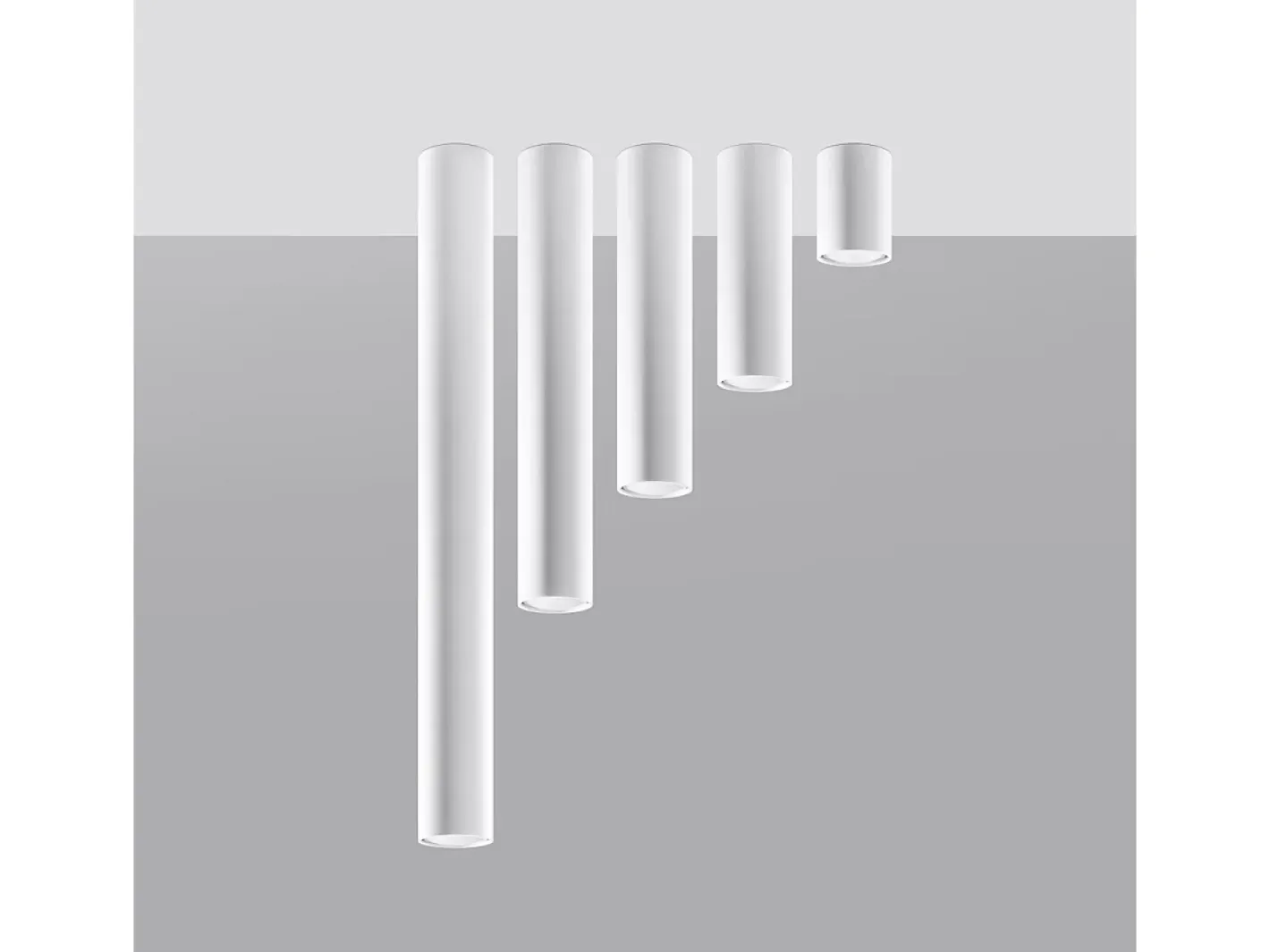 Clearance Sollux Lighting Lámparas de techo Toris moderno de acero - 1 fuentes luminosas 4000K - L.6 x A.40 cm - Blanco