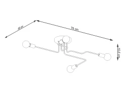 Sollux Lighting Lámparas De Techo Vector Industrial De Acero - 4 Fuentes Luminosas - L.78 X A.15,5 Cm - Blanco
