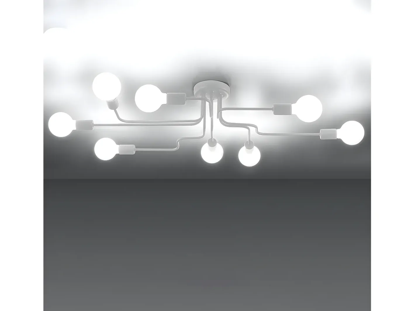 Sollux Lighting Lámparas De Techo Vector Industrial De Acero - 8 Fuentes Luminosas - L.103 X A.15,5 Cm - Blanco Sale