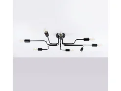 Sollux Lighting Plafón-Lámparas De Techo Vector Industrial De Acero - 8 Fuentes Luminosas - L.103 X A.15,5 Cm - Negro