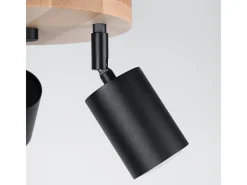 Best Sollux Lighting Lámparas De Techo Verdo Escandinavo De Acero/Madera - 3 Fuentes Luminosas - L.33 X A.17 Cm - Madera Negra Negro