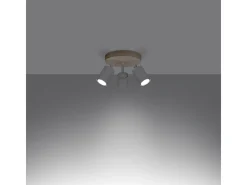 Sollux Lighting Lámparas De Techo Verdo Escandinavo De Acero/Madera - 3 Fuentes Luminosas - L.33 X A.17 Cm - Madera Blanca Blanco Best