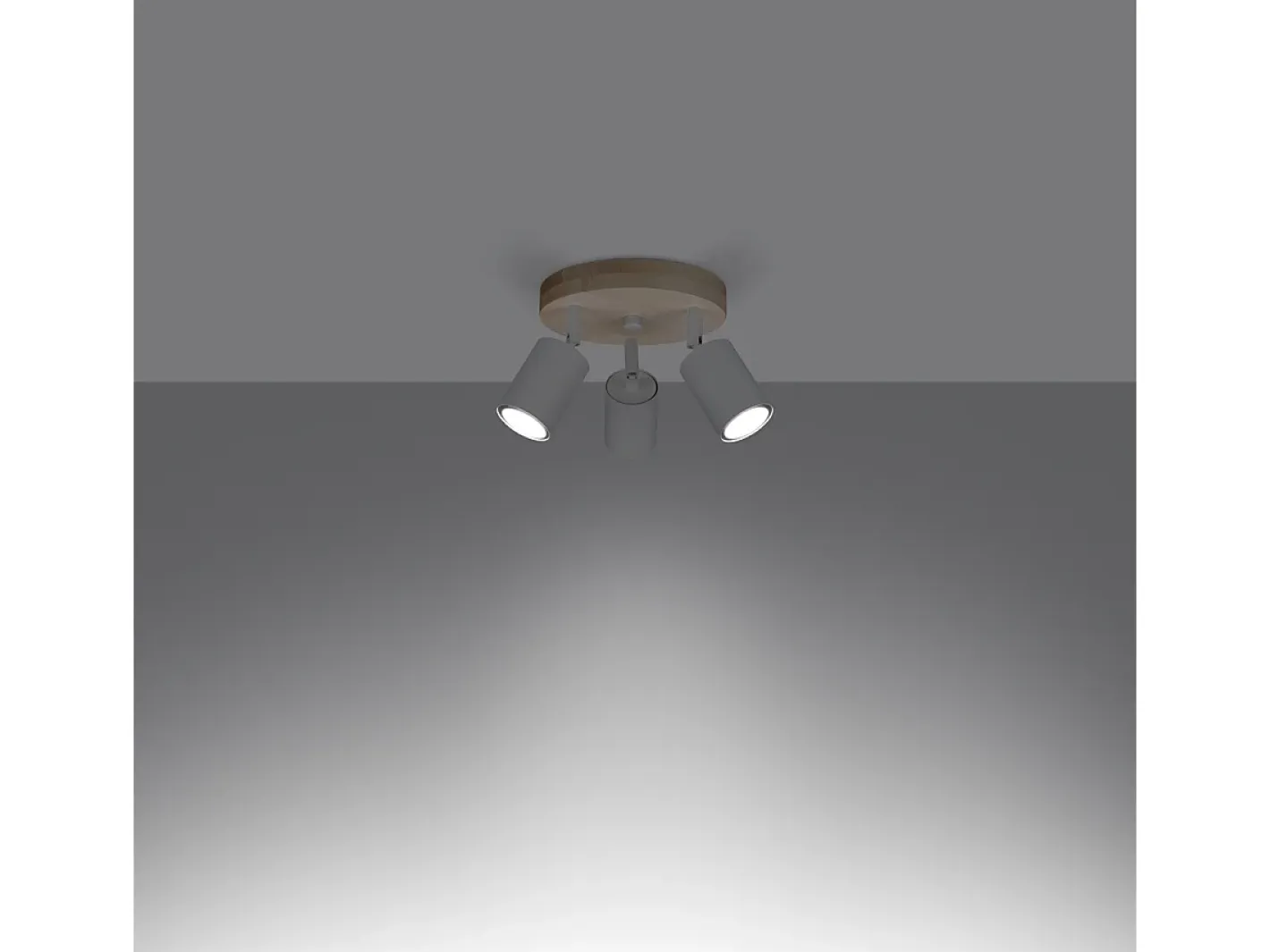 Sollux Lighting Lámparas De Techo Verdo Escandinavo De Acero/Madera - 3 Fuentes Luminosas - L.33 X A.17 Cm - Madera Blanca Blanco Best