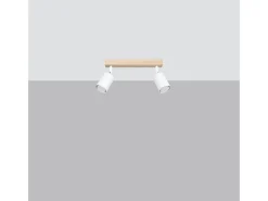 Sollux Lighting Lámparas De Techo Verdo Moderno De Acero/Madera - 2 Fuentes Luminosas - L.46 X A.17,5 Cm - Madera Blanca Blanco Discount