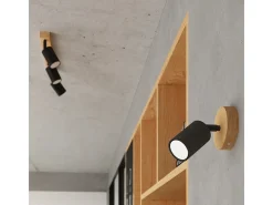 Clearance Sollux Lighting Lámparas De Techo Verdo Moderno De Acero/Madera - 4 Fuentes Luminosas - L.96 X A.17,5 Cm - Madera Negra Negro