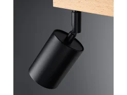 Sollux Lighting Plafón-Lámparas De Techo Verdo Moderno De Acero/Madera - 3 Fuentes Luminosas - L.61 X A.17,5 Cm - Madera Negra Negro