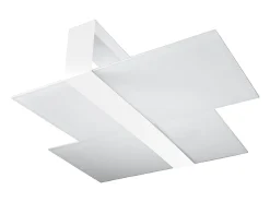 Sollux Lighting Plafón-Lámparas de techo Verre moderno de acero/vidrio - 2 fuentes luminosas 3000K - L.65 x A.11 cm - Blanco